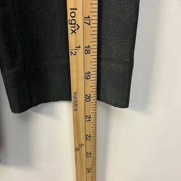 Nicole Miller New York Womens XS Gray Genuine Leather Button Up Jacket Coat - Picture 6 of 9